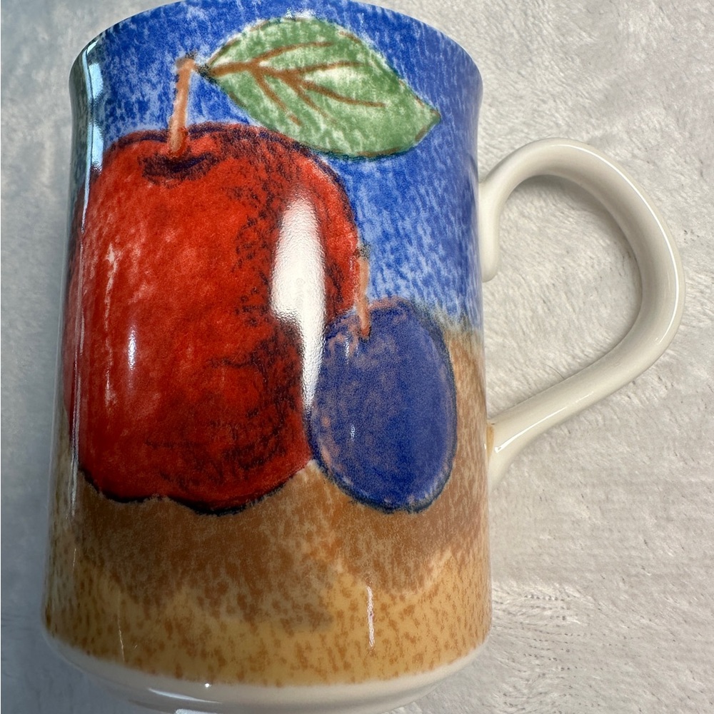 Porcelain Epoch Apple Still Life 4" Colorful 8 oz Coffee Tea Cup Mug w/Handle